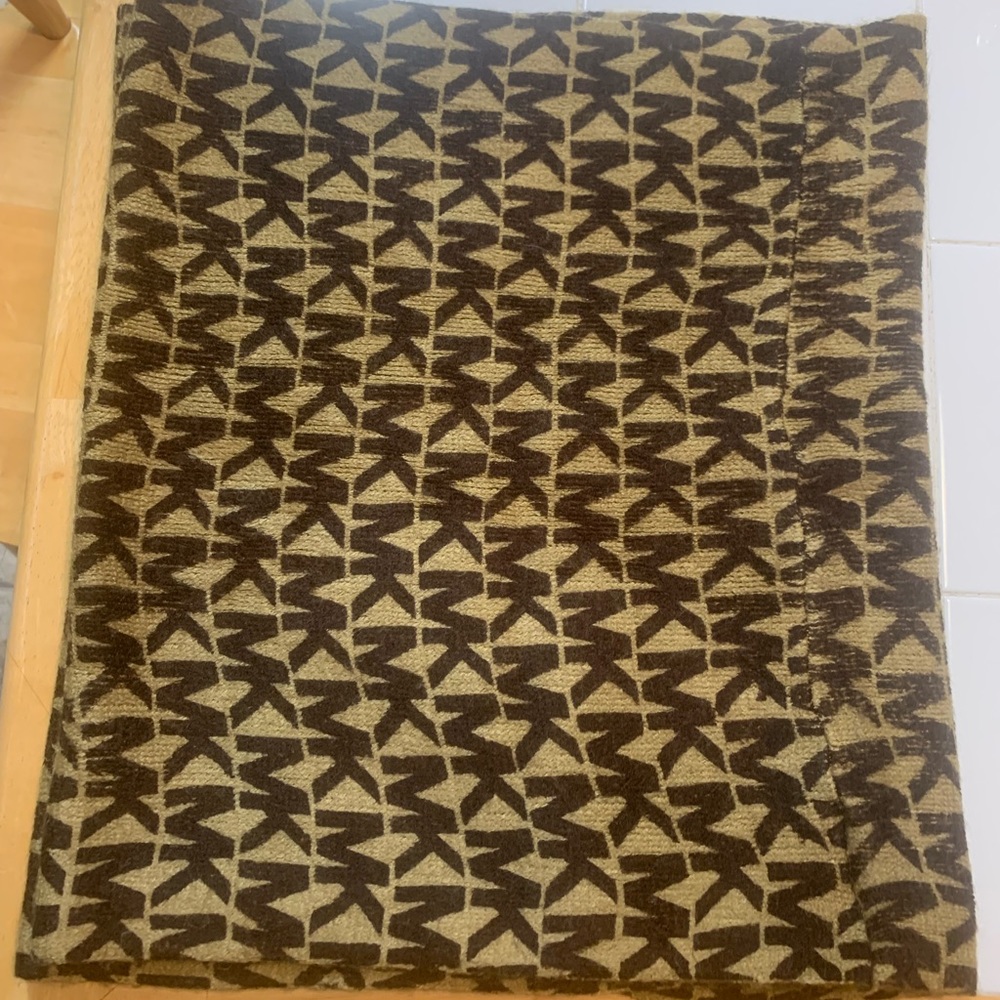 MK by: Michael Kors Infinity Scarf 2-Sided MK Logo brown and tan.